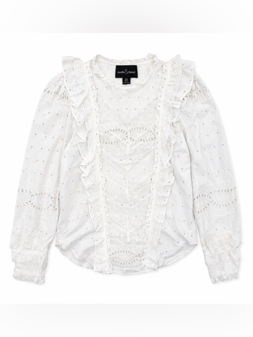 Needle & Thread Lace Blouse Edwardian Coquette Prairie Cottagecore Top-Size 4
